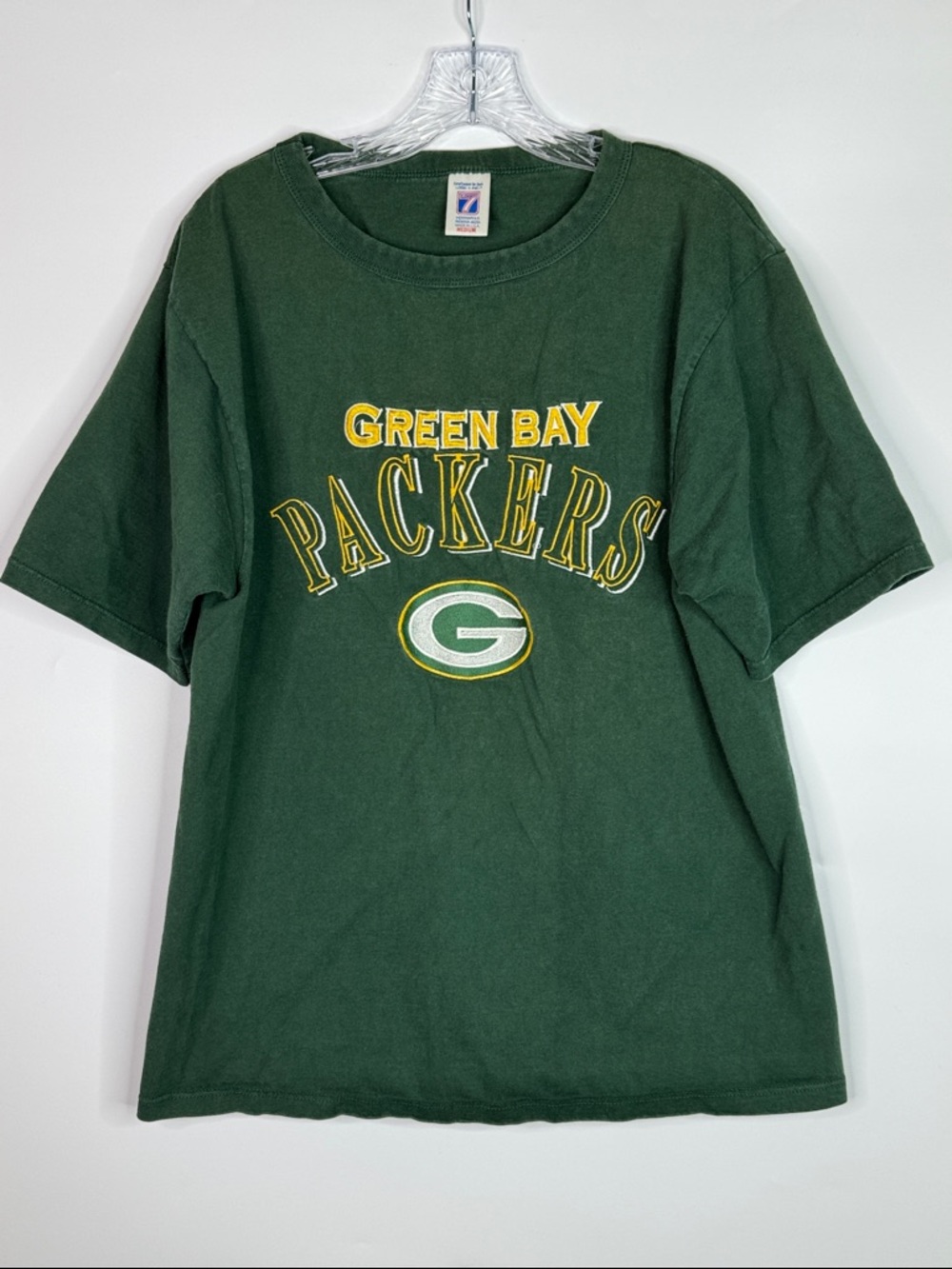 Vintage Logo 7 Green Bay Packers Green Tshirt Size Medium